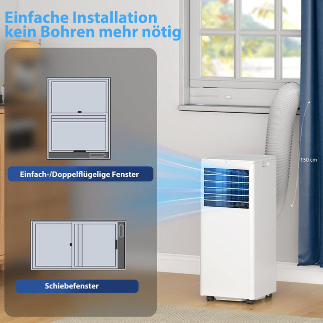 Přenosná klimatizace 9000 BTU, chladicí jednotka 4v1