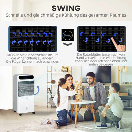 Přenosný ochlazovač vzduchu s boxem na led, 3 režimy, nádrž 12 l