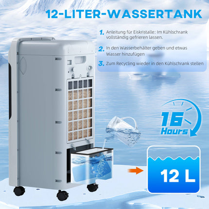 Přenosný ochlazovač vzduchu s boxem na led, 3 režimy, nádrž 12 l