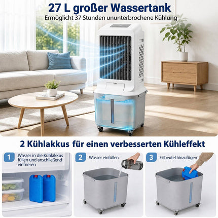 Portable Air Cooler with Remote, 25L Tank, 3 Speeds