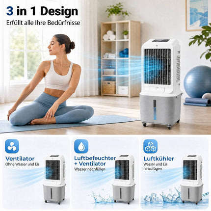Portable Air Cooler with Remote, 25L Tank, 3 Speeds