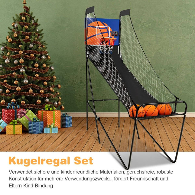 Portable Arcade Basketball Game Basketball Machine for Kids 208 x 62 x 207 cm Black