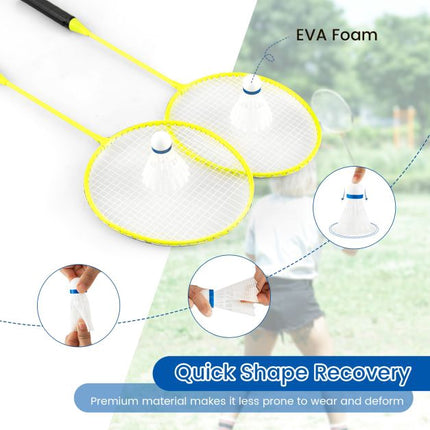 Přenosná sada badmintonové sítě 270 cm, pálky, přepravní taška