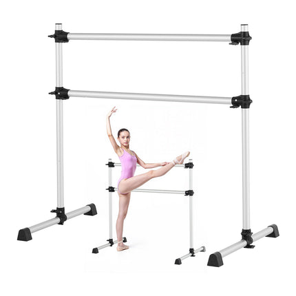 Portable Ballet Barre, Double Aluminum Bar, Height Adjustable