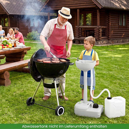 Portable Camping Sink with 4.5 Gal Tank & Foot Pump
