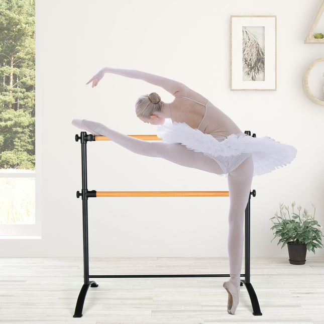 Přenosná dvojitá baletní tyč, 4 ft, nastavitelná výška