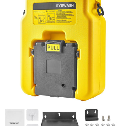 Portable Eyewash Station, 14 Gallon, Dual Spray, Wall Mount