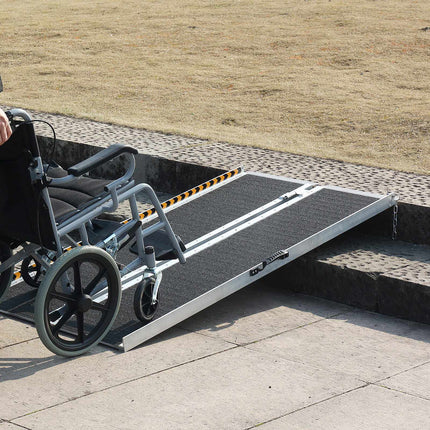 Portable Folding Wheelchair Ramp, 4 ft, 800 lb, Aluminum