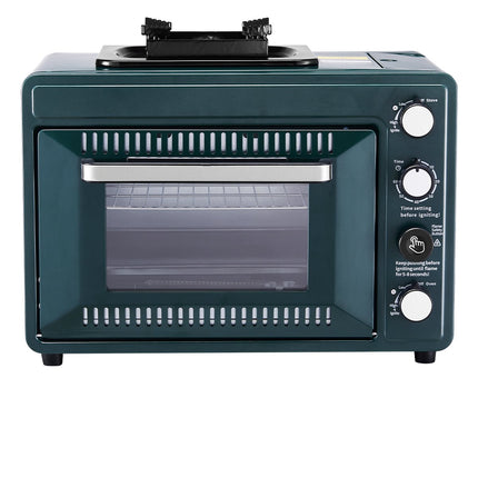 Portable Gas Camping Stove Oven Combo, 25L, Timer, Windproof