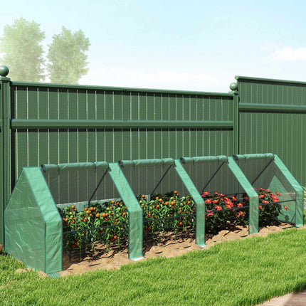 Portable Greenhouse with Zipper Doors, Steel Frame, 360x90x90 cm