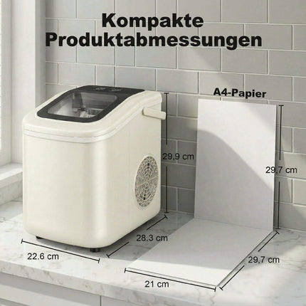 Přenosný výrobník ledu se samočištěním, 12 kg/24 h, béžový