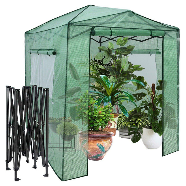 Přenosný pop-up zahradní skleník 180 x 250 x 230 cm, zelený