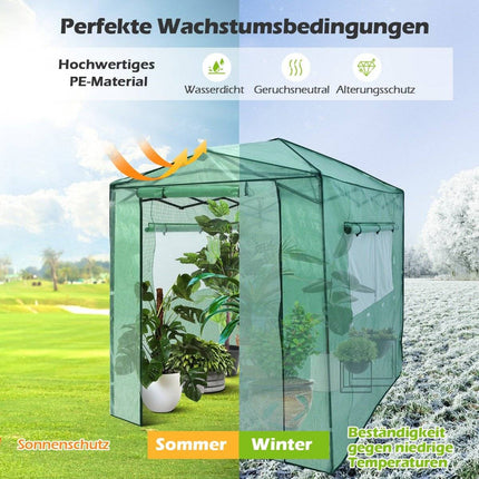 Přenosný pop-up zahradní skleník 180 x 250 x 230 cm, zelený
