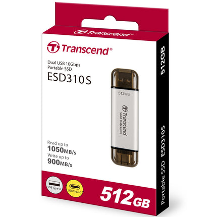 Tragbare SSD ESD310C USB-C 512 GB (R1050/W950) Silber