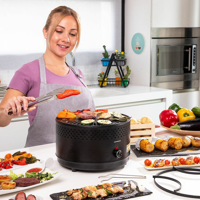 Přenosný bezkouřový gril na dřevěné uhlí CleanQ InnovaGoods