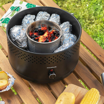 Přenosný bezkouřový gril na dřevěné uhlí CleanQ InnovaGoods