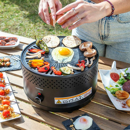 Přenosný bezkouřový gril na dřevěné uhlí CleanQ InnovaGoods