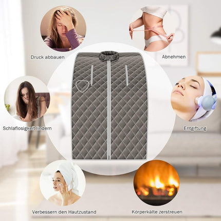 Přenosná parní sauna, 3 l 1000W, 9 stupňů teploty, šedá