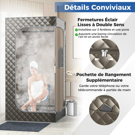 Přenosná parní sauna, 3 l pro 1 osobu, židle, masér nohou