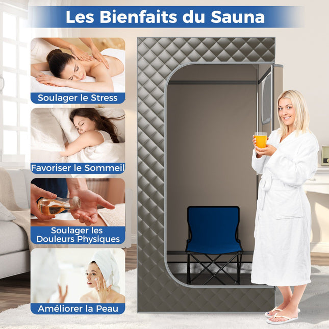 Přenosná parní sauna, 3 l pro 1 osobu, židle, masér nohou