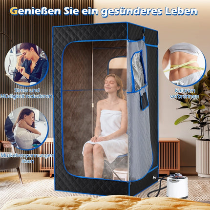 Přenosná parní sauna s židlí a podložkou – domácí spa