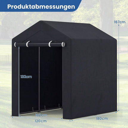 Portable Storage Shed with Roll-Up Door, 6x4x5.5 ft, Dark Gray