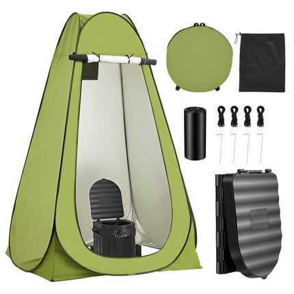 Portable Toilet Kit, 330 lb, Folding Toilet, Pop-Up Tent