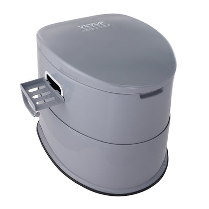 Portable Toilet with 1.3 Gal Bucket, Dual Lids