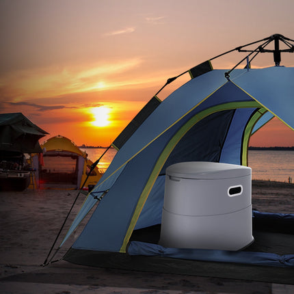 Portable Toilet with 1.3 Gal Bucket, Dual Lids