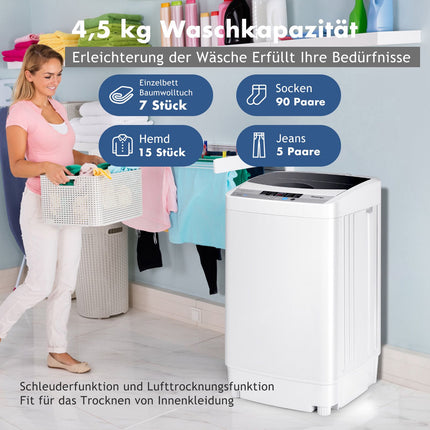 Přenosná pračka s horním plněním, kapacita 4.5 kg, 10 programů