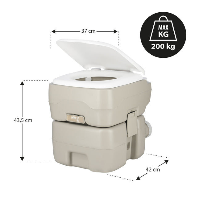 Přenosná cestovní toaleta, kapacita 20 l