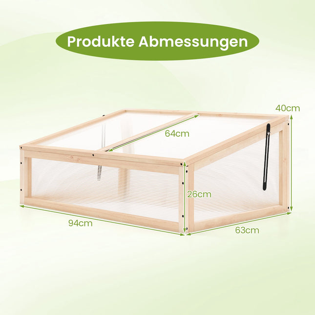 Portable Wooden Greenhouse with Adjustable Roof, 94x63x40 cm