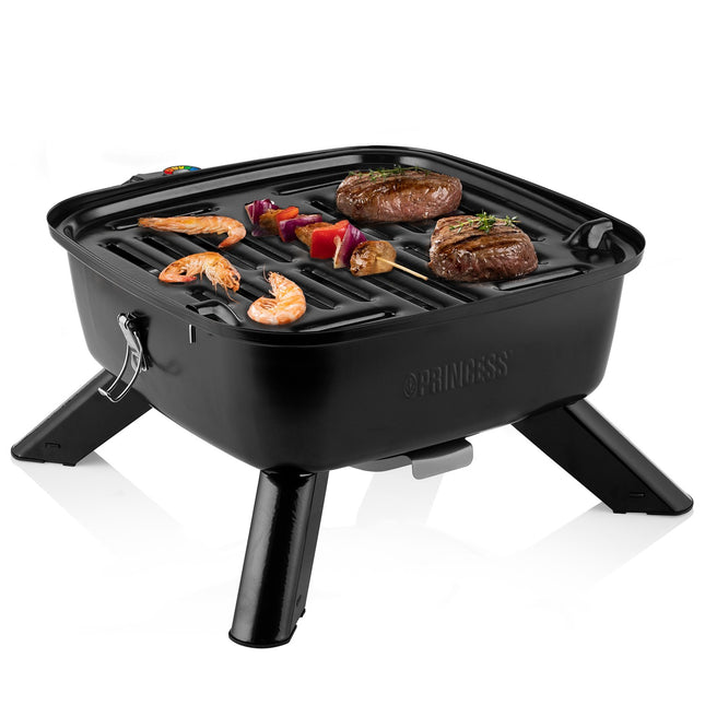 Přenosný hybridní gril 2v1, elektrický nebo na dřevěné uhlí