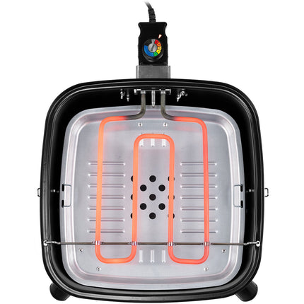 Portable hybrid grill 2-in-1 electric or charcoal