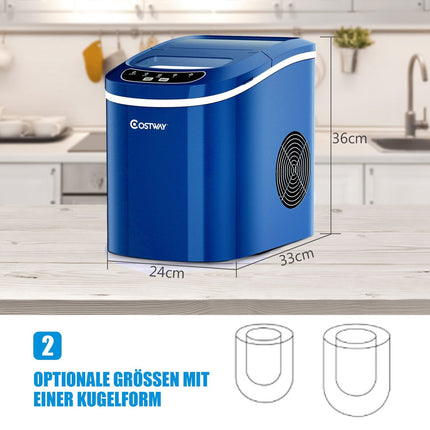 Portable ice maker with 2.2 L water tank ice maker 24 x 33 x 36 cm blue