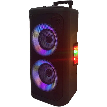 Přenosný výkonný reproduktor s LED světlem