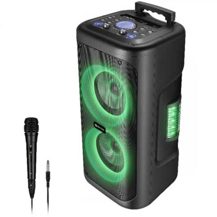 Přenosný výkonný reproduktor s LED světlem