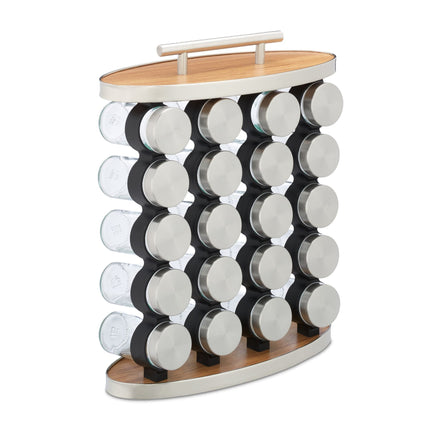 Portable spice rack with 20 jars