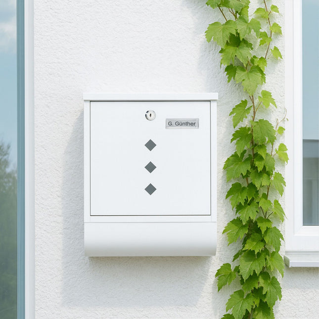 Poštovní schránka s držákem na noviny – minimalistický kovový design