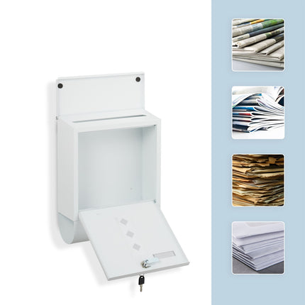 Poštovní schránka s držákem na noviny – minimalistický kovový design