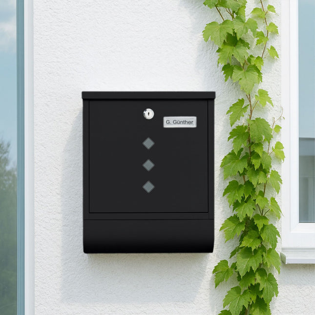 Poštovní schránka s držákem na noviny – minimalistický kovový design