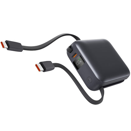 Powerbanka 10000mAh 22.5W PD, dva USB-C kabely, černá
