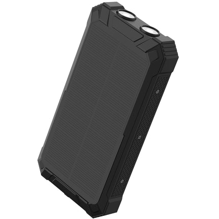 Powerbanka 20,000 mAh solární článek 4 kabely + bezdrátové nabíjení černá