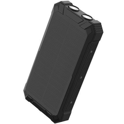 Powerbanka 20,000 mAh solární článek 4 kabely + bezdrátové nabíjení černá