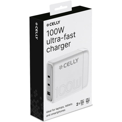 Nabíjecí stanice 1 x USB-A + 2 x USB-C PD 100W GaN bílá