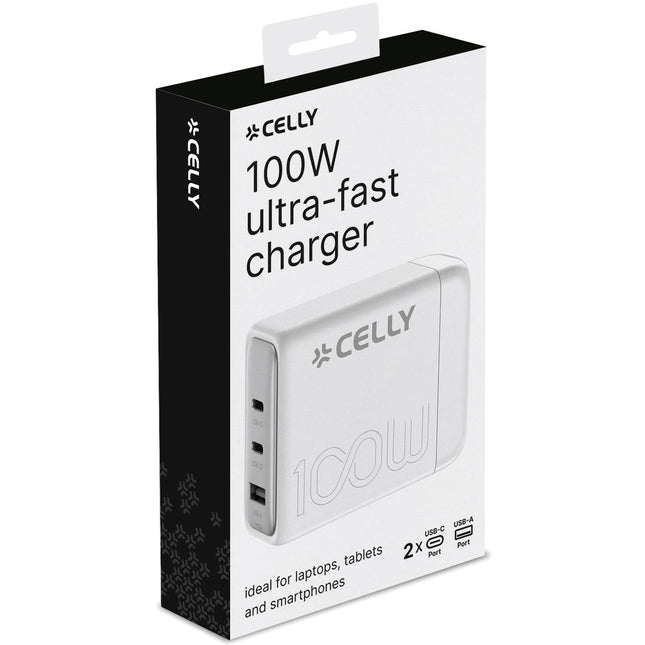 Nabíjecí stanice 1 x USB-A + 2 x USB-C PD 100W GaN bílá