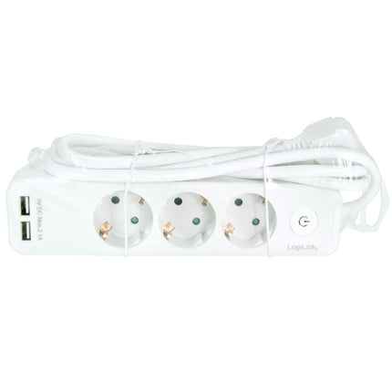 Rozbočka 3 zásuvky + 2 USB s vypínačem 1.5m bílá