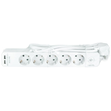 Rozbočka 5 zásuvek + 2 USB s vypínačem 1.5m bílá