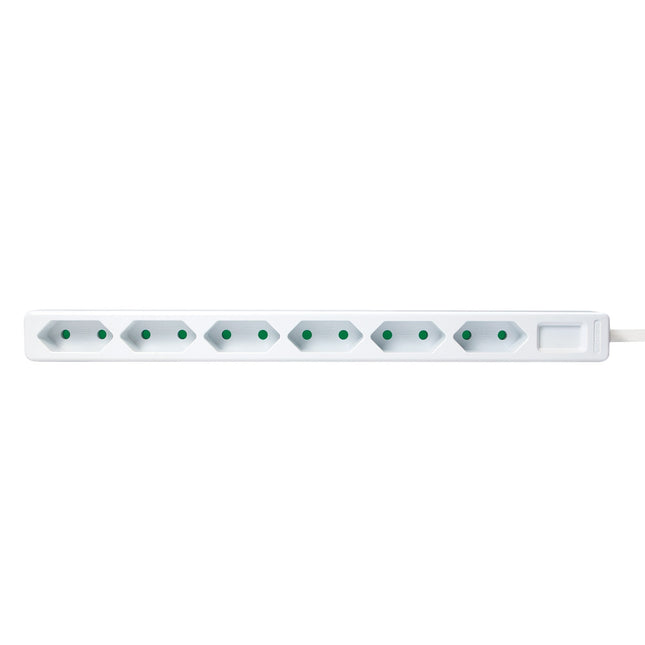 Power outlet Slim Euro 6-way 1.5m White