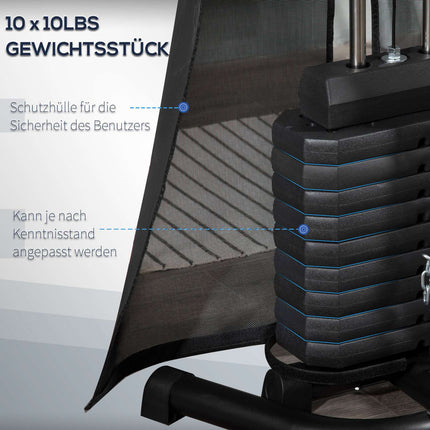 Domácí posilovací věž – 45 kg závaží, kladka, lavice